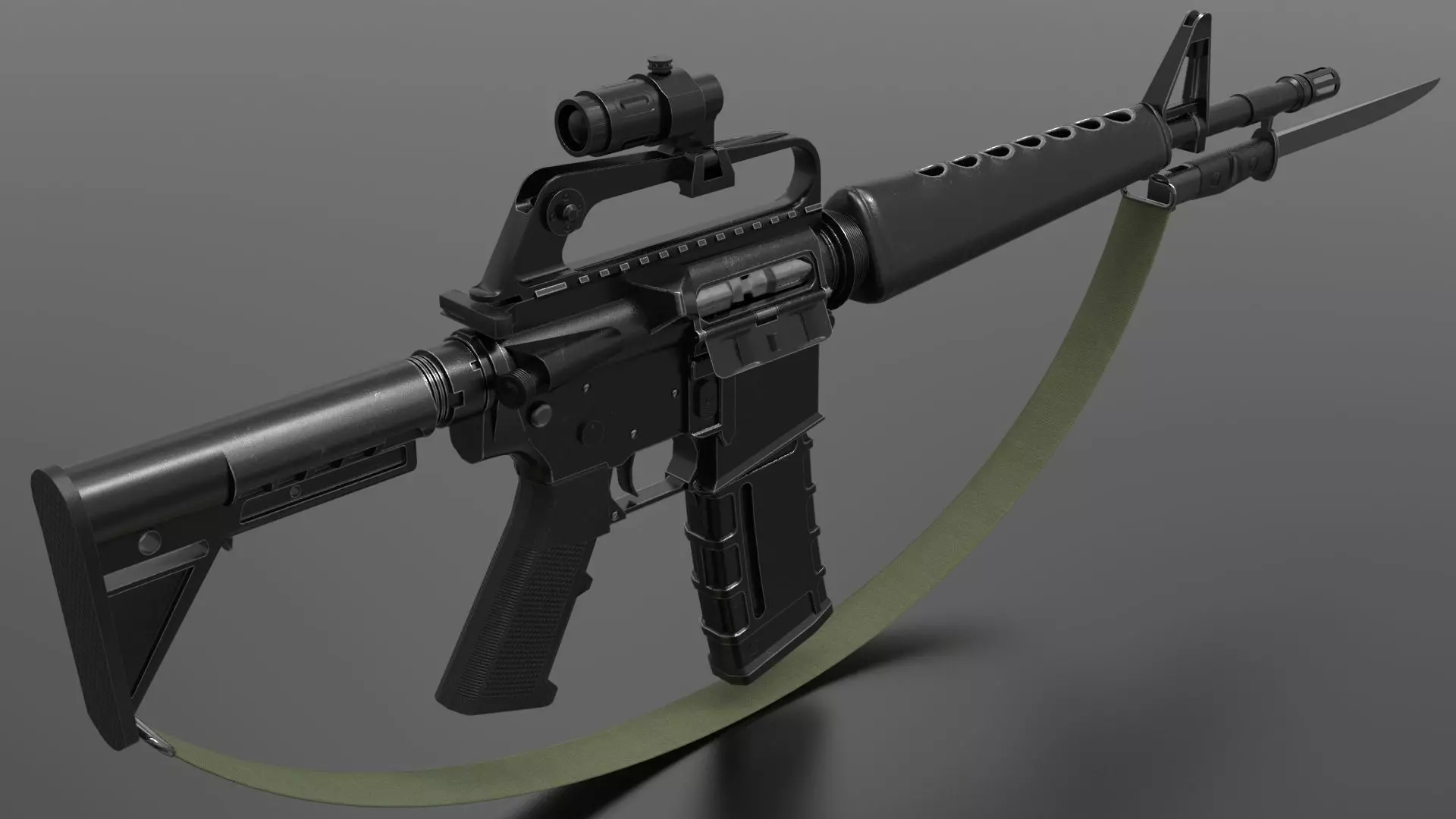 m16A1 Fps - Tps Low-poly 3D model_0