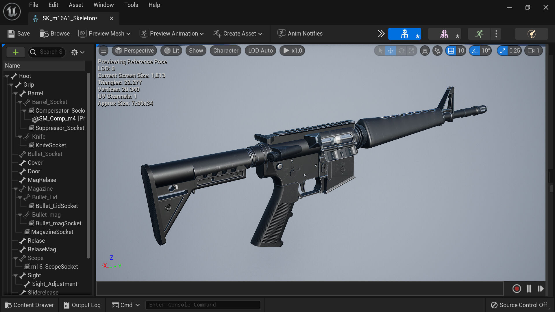 m16A1 Fps - Tps Low-poly 3D model_9
