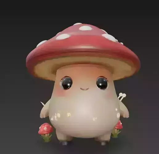  Stylized Cute Mushroom Character