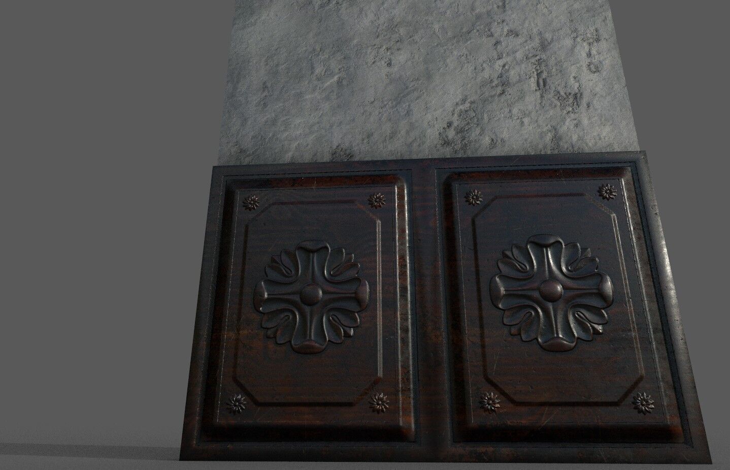 Old Plaster Wall Low-poly 3D model_2