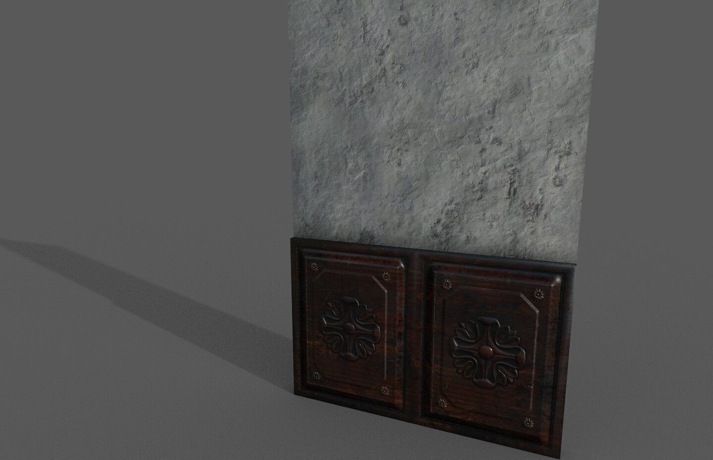Old Plaster Wall Low-poly 3D model_1