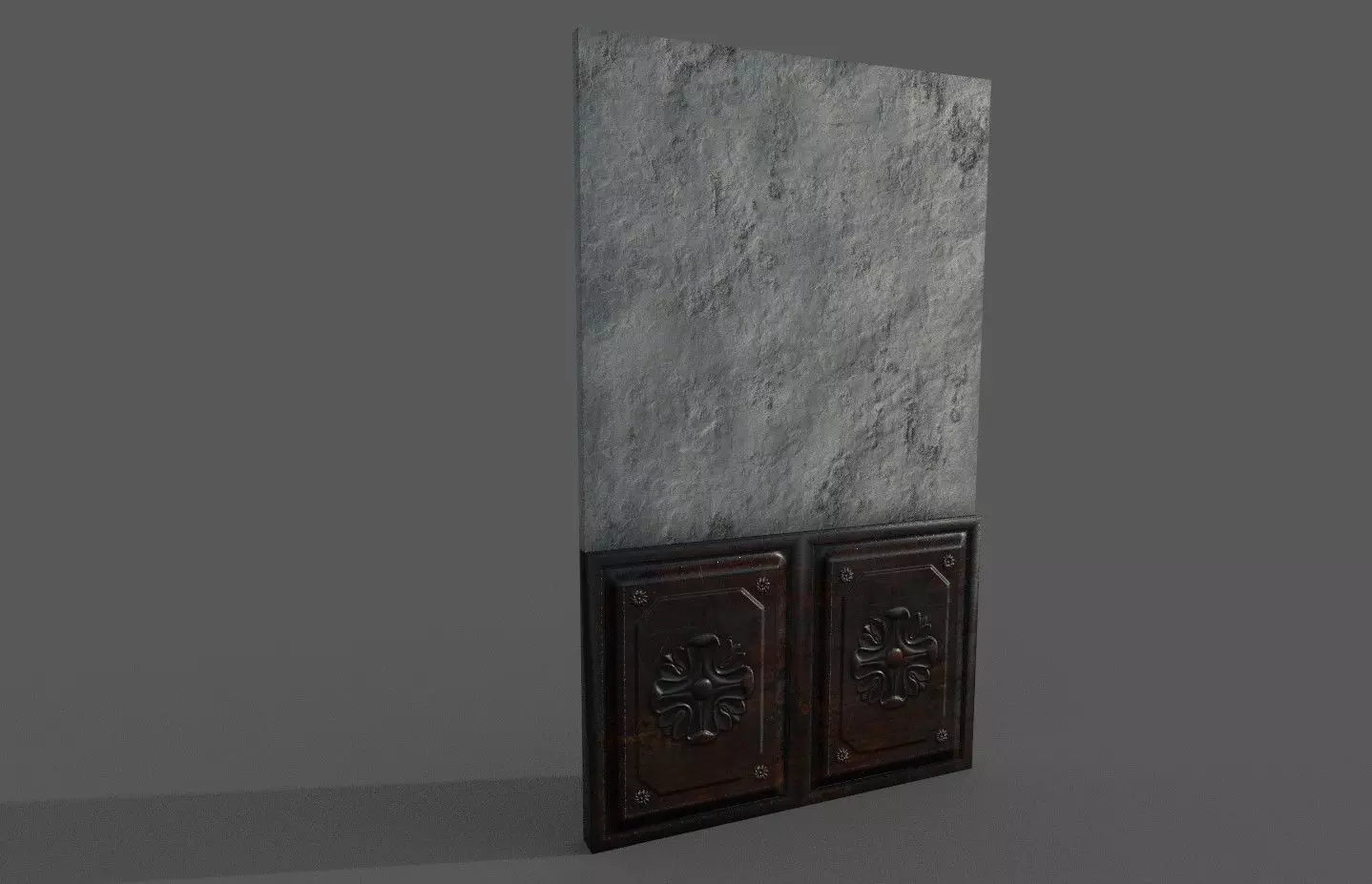 Old Plaster Wall Low-poly 3D model_0