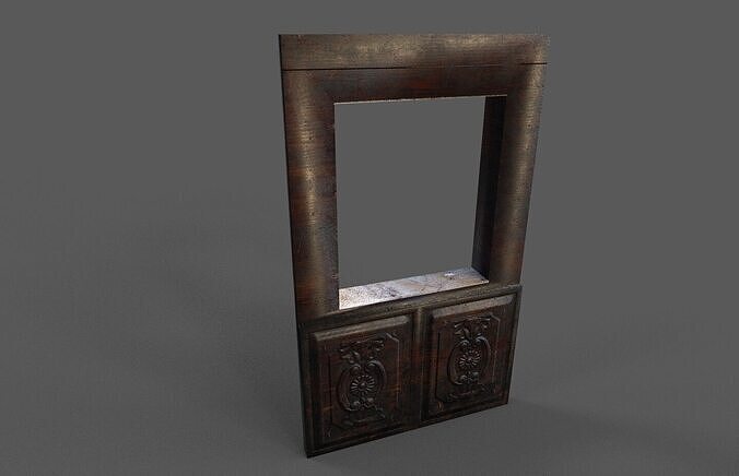Old Wood Windows Low-poly 3D model