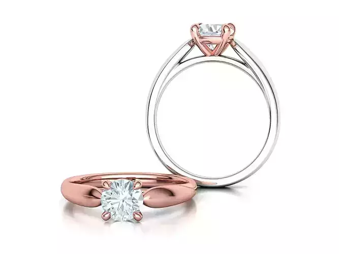 1ct Diamond Classic Solitaire Engagement ring 3d model  3D print model