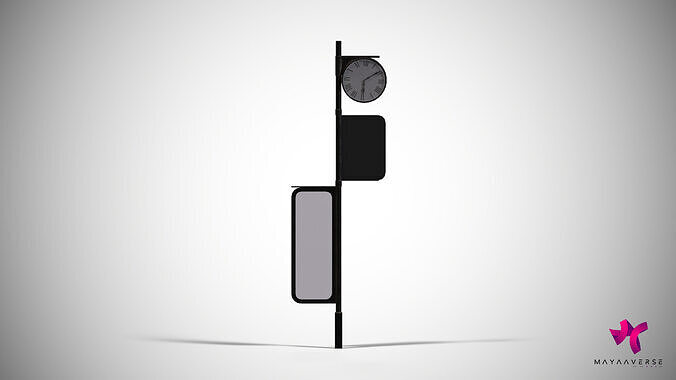 Advertisement Pole Low-poly 3D model