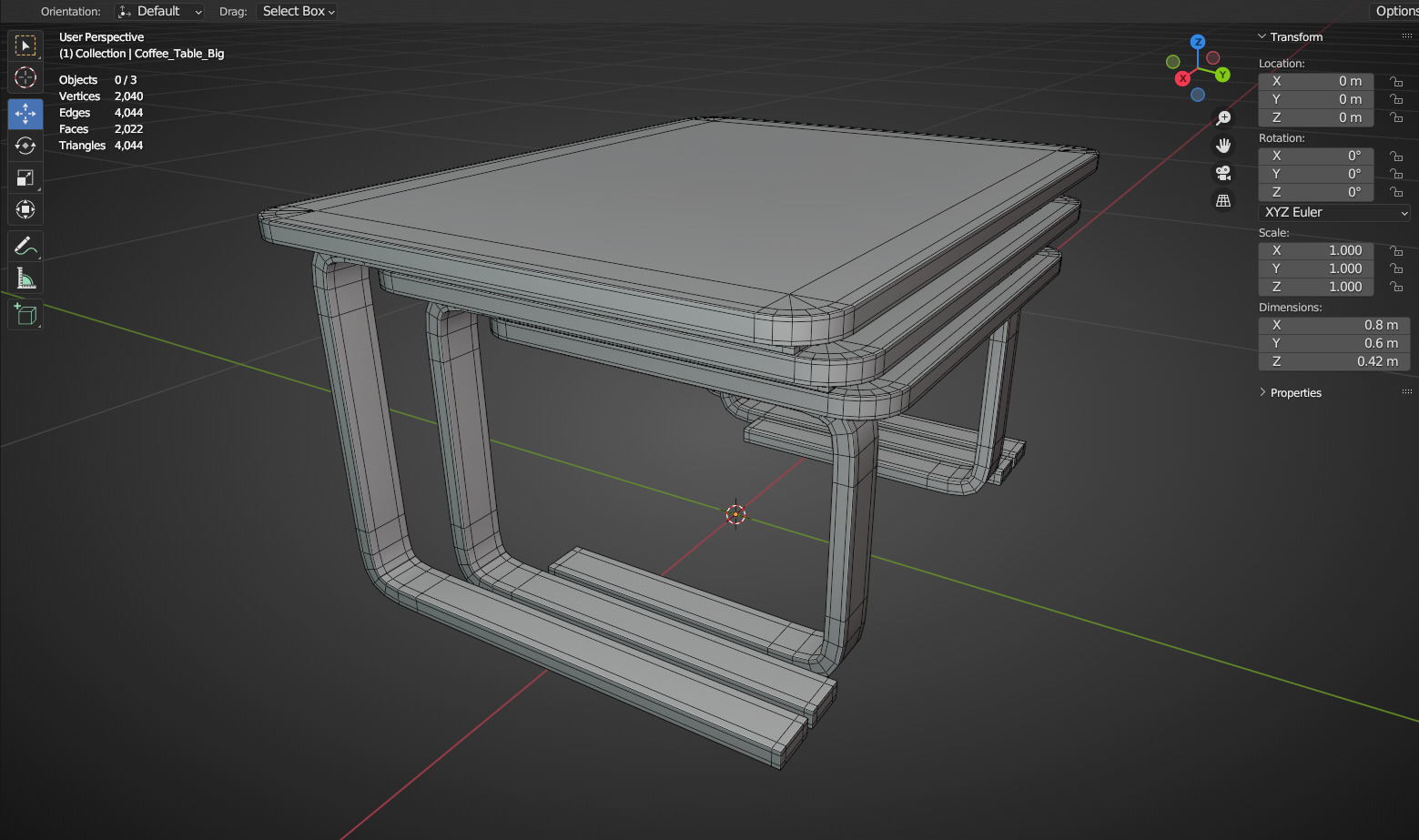Stackable Coffee Tables Low-poly 3D model_7