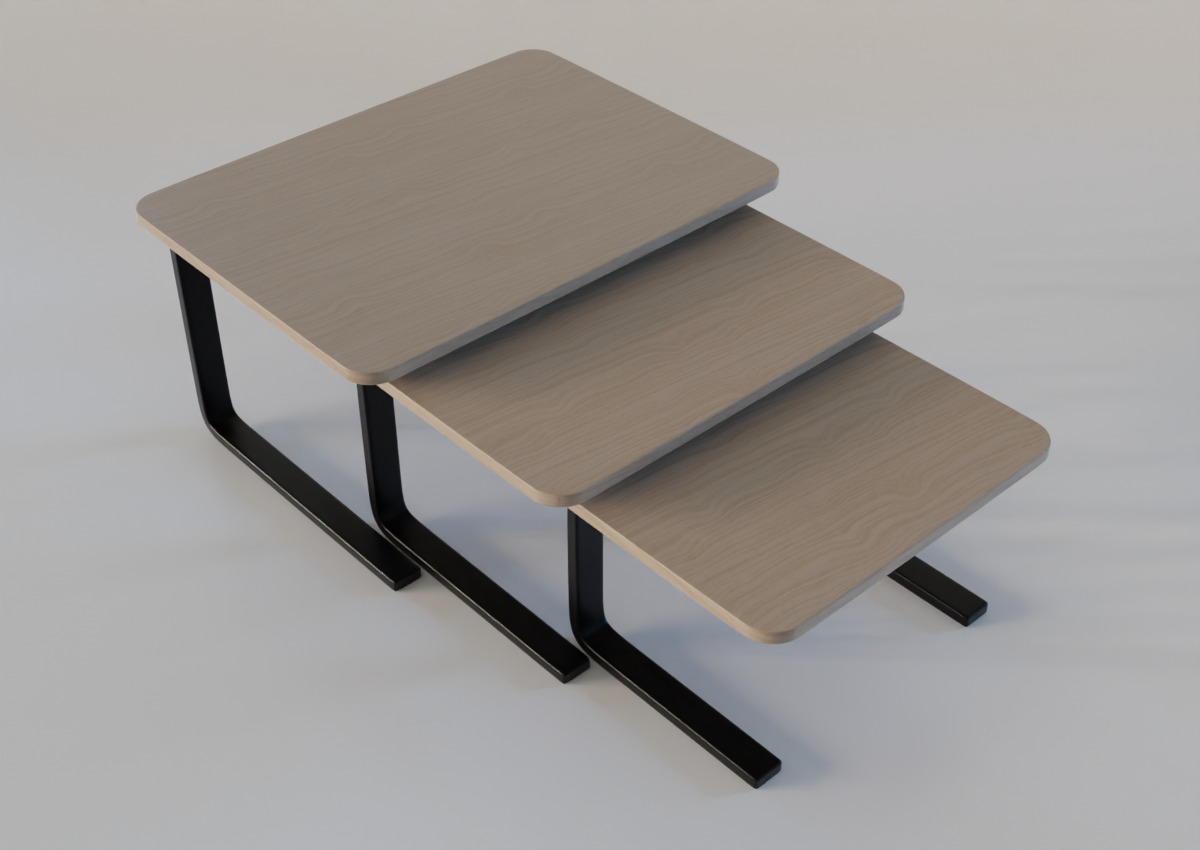 Stackable Coffee Tables Low-poly 3D model_4