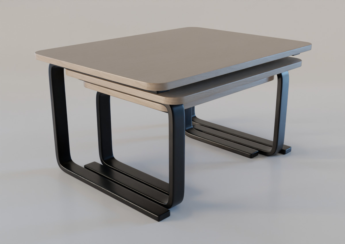 Stackable Coffee Tables Low-poly 3D model_3