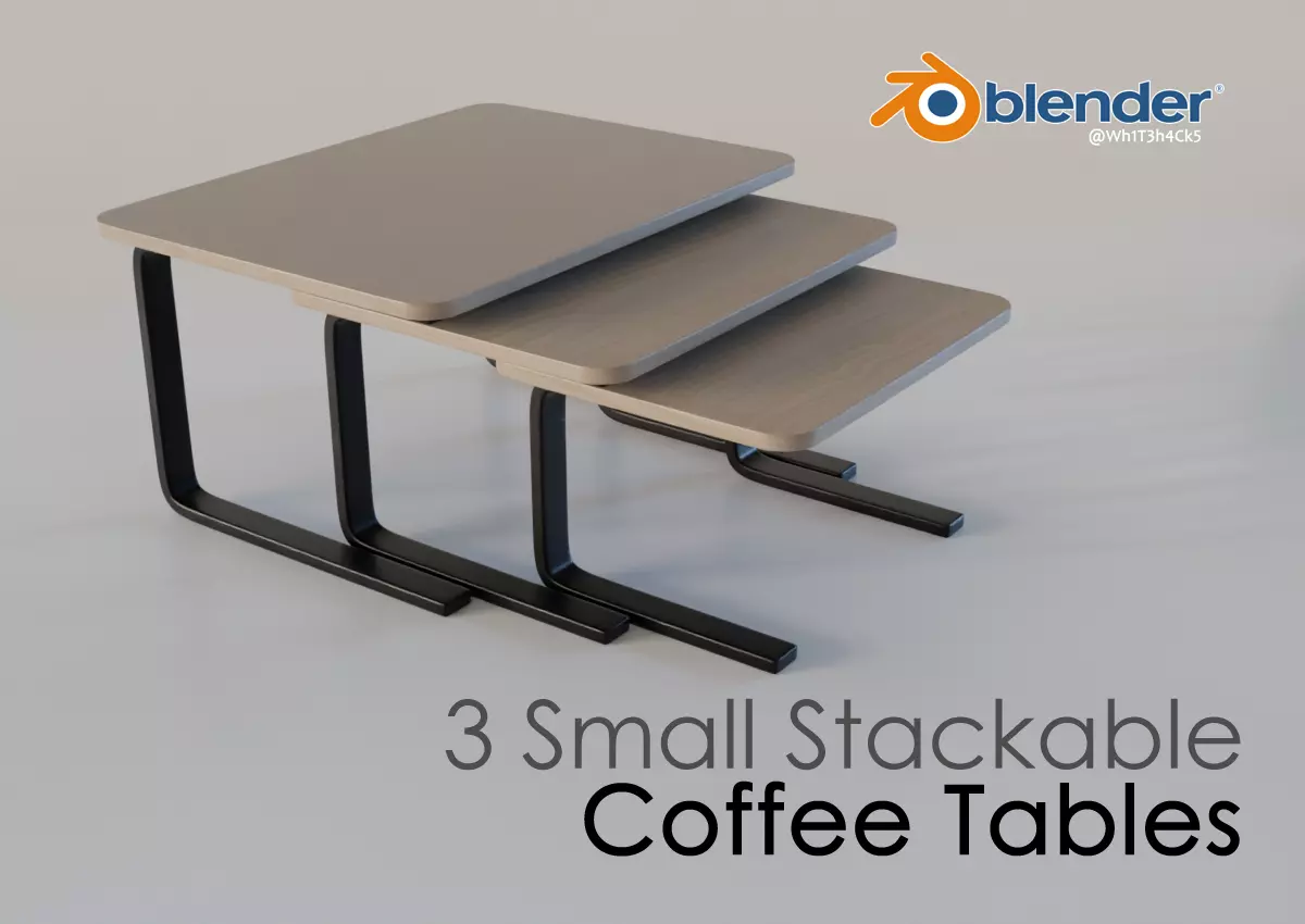 Stackable Coffee Tables Low-poly 3D model_0