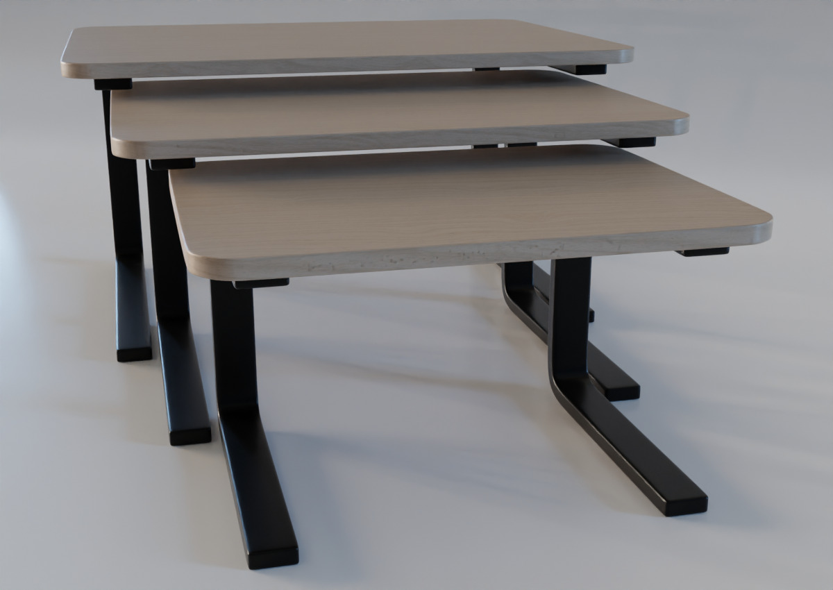 Stackable Coffee Tables Low-poly 3D model_5