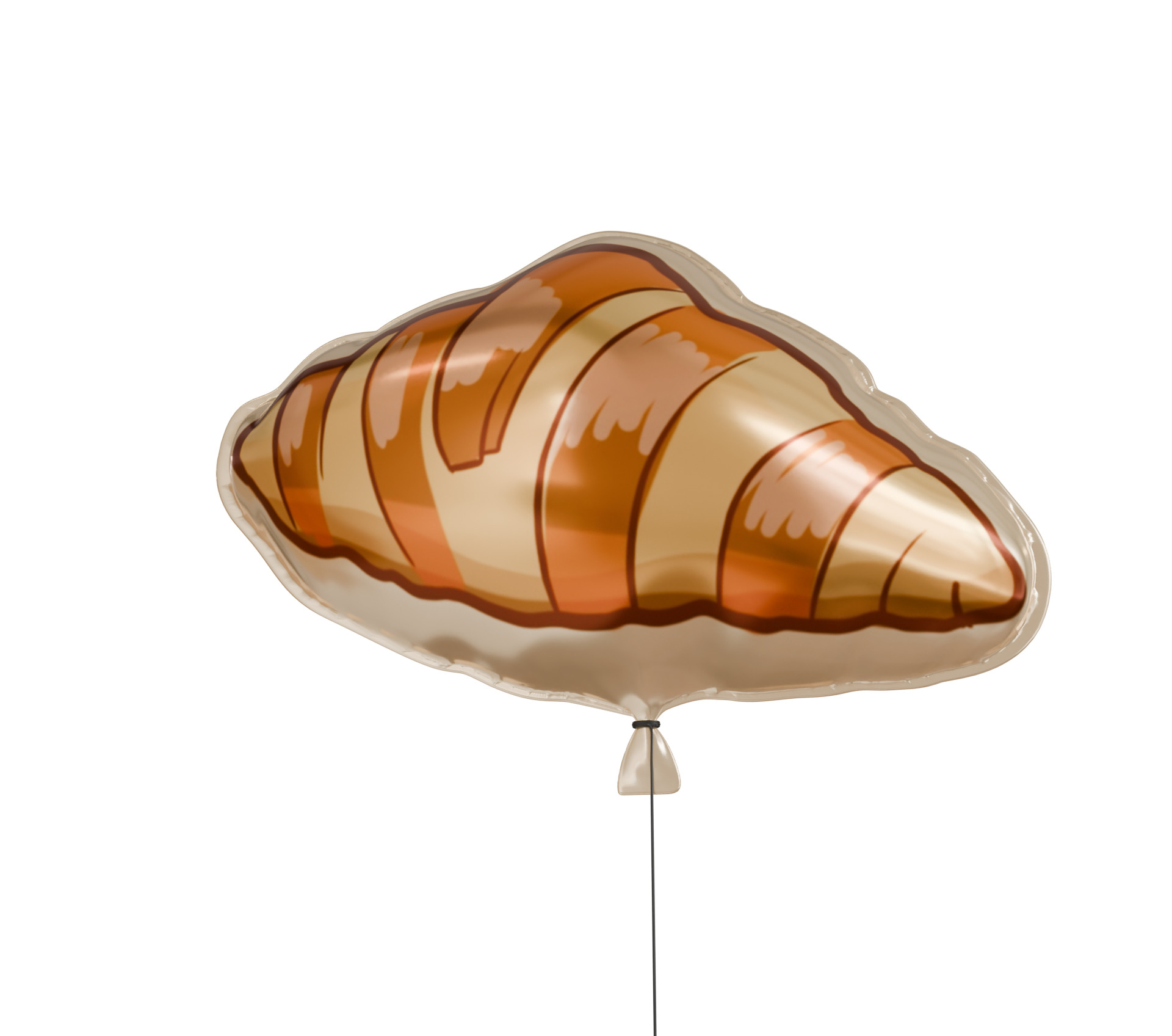 croissant ballon funny shape French breakfast party  3D model_4