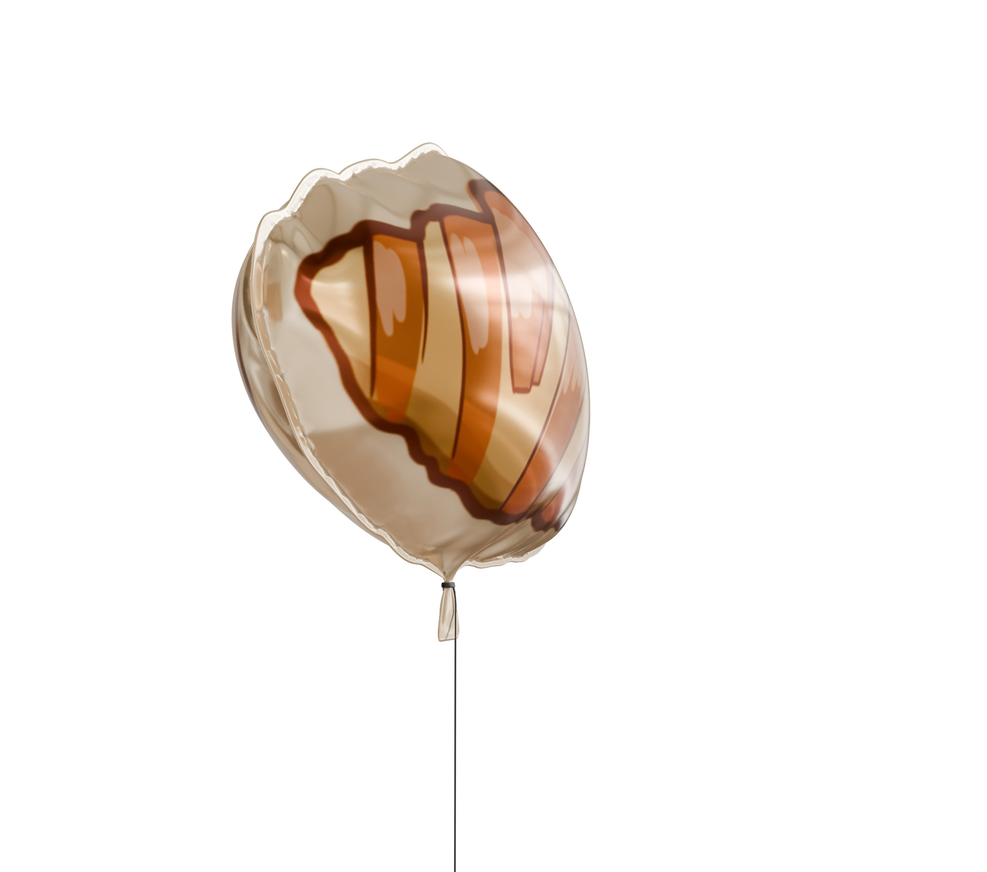 croissant ballon funny shape French breakfast party  3D model_1