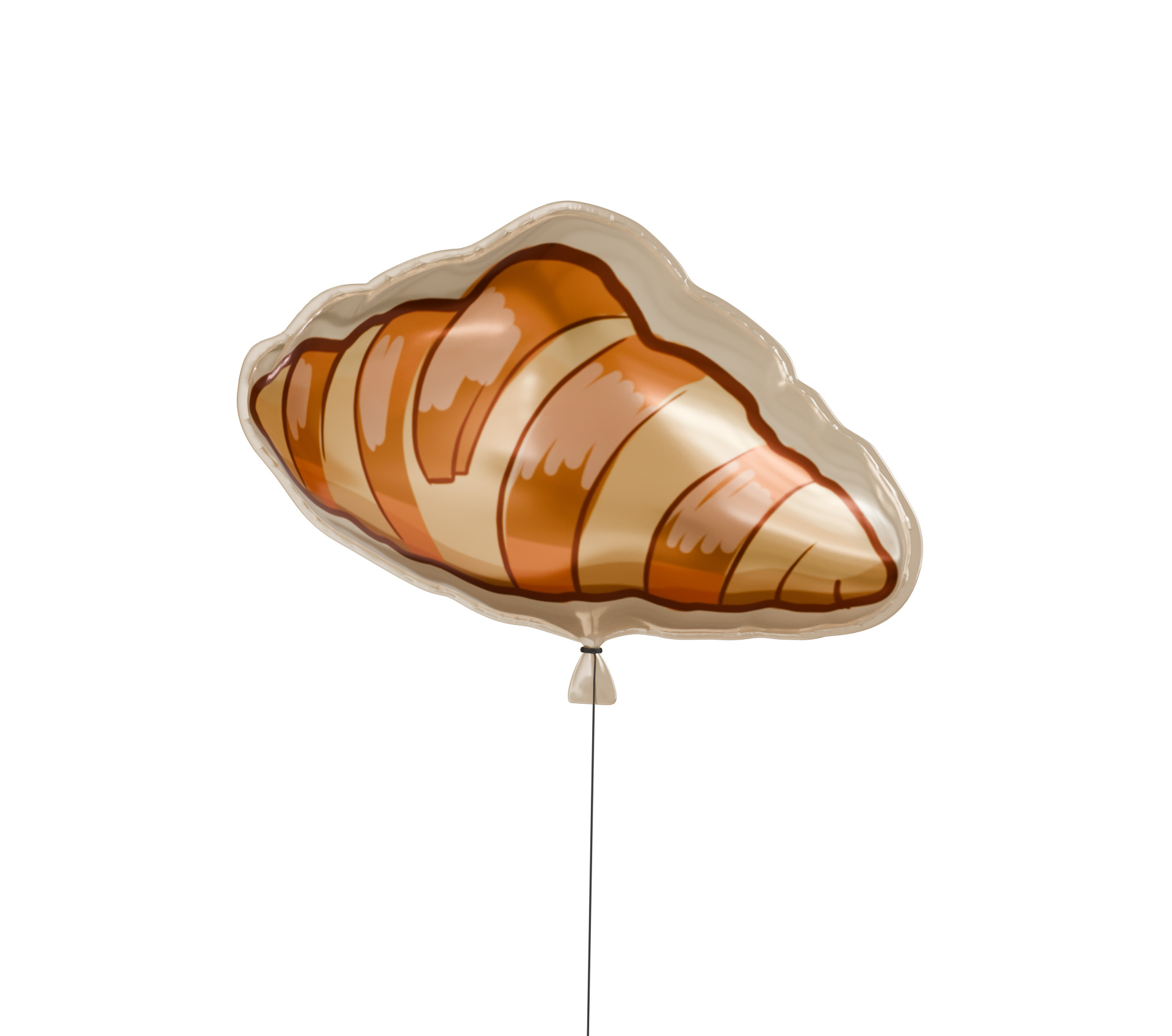 croissant ballon funny shape French breakfast party  3D model_5