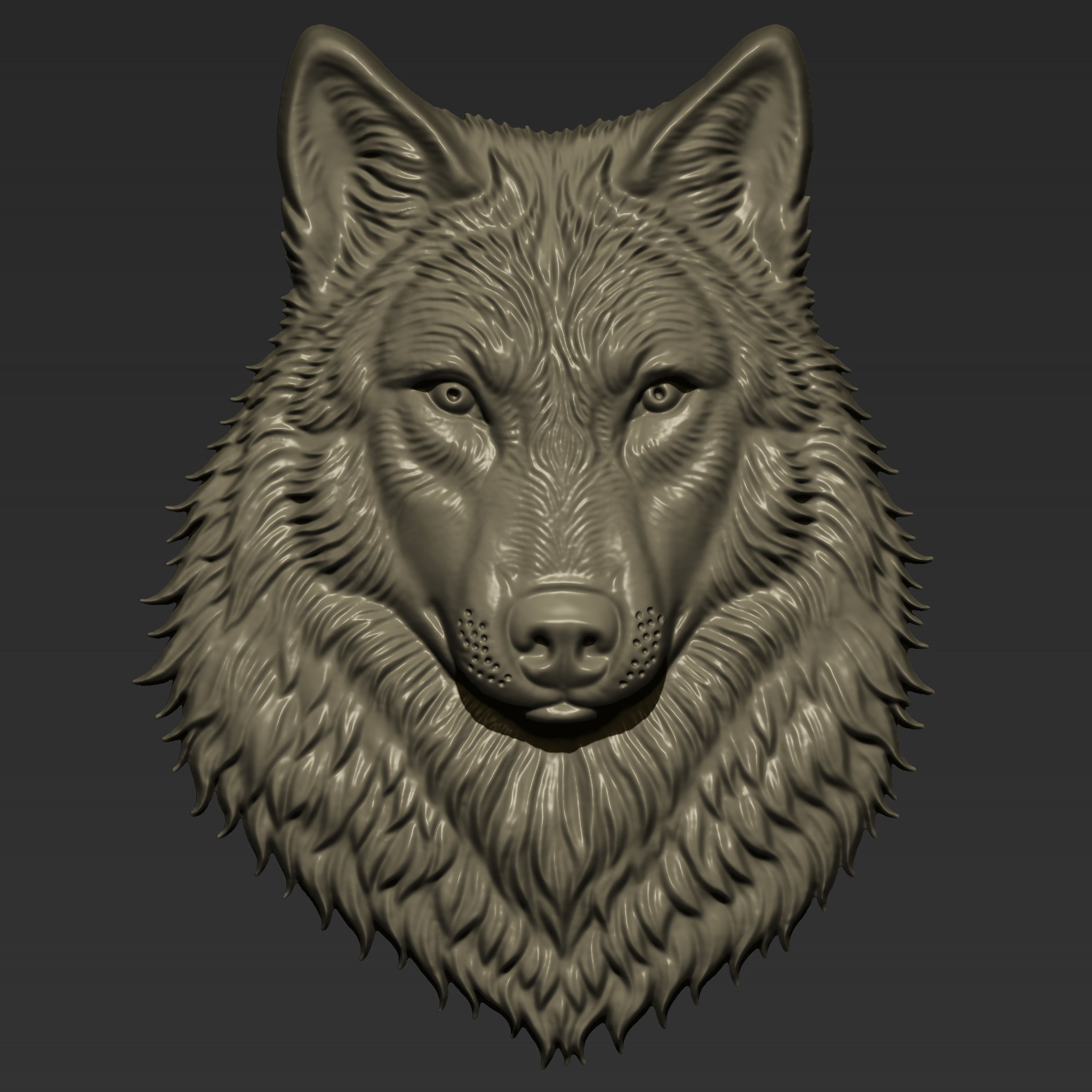 Wolf Head A43 3D print model_4