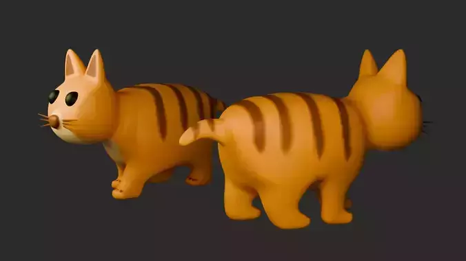 lowpoly cat walk animation
