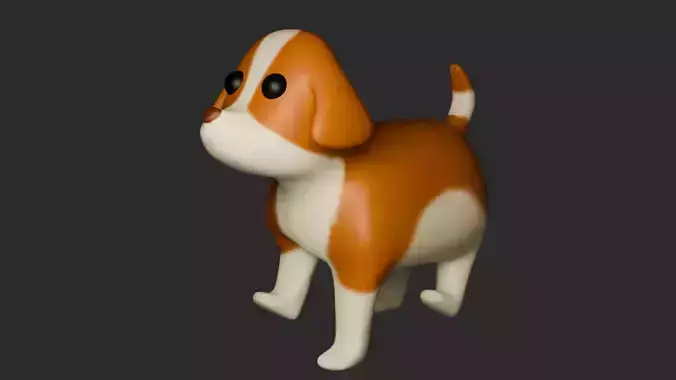 Cute dog walk animation Low-poly 3D model