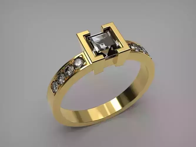 Square stone ring