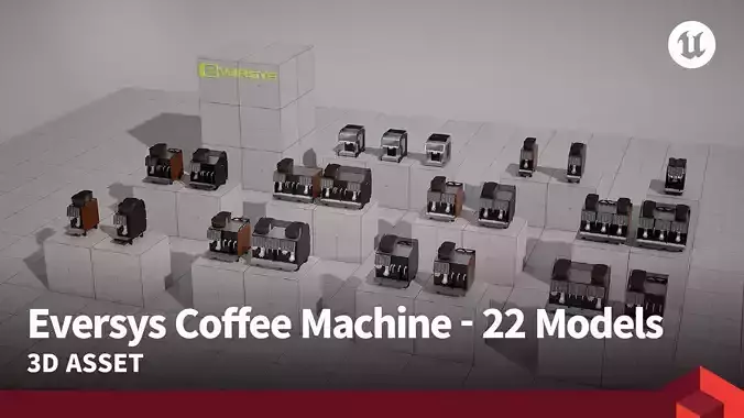 Eversys Coffee Machine - 22 Models Low-poly 3D model