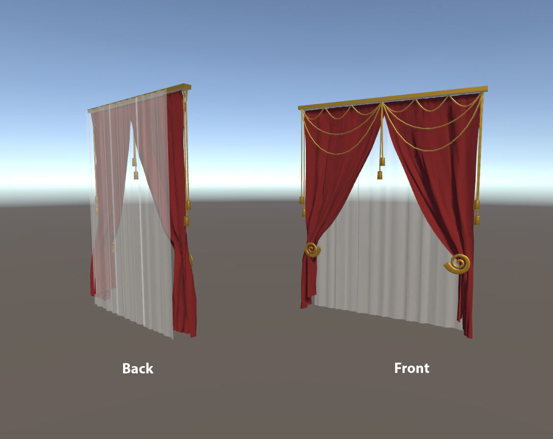 Curtain - Set 02 Low-poly 3D model_2