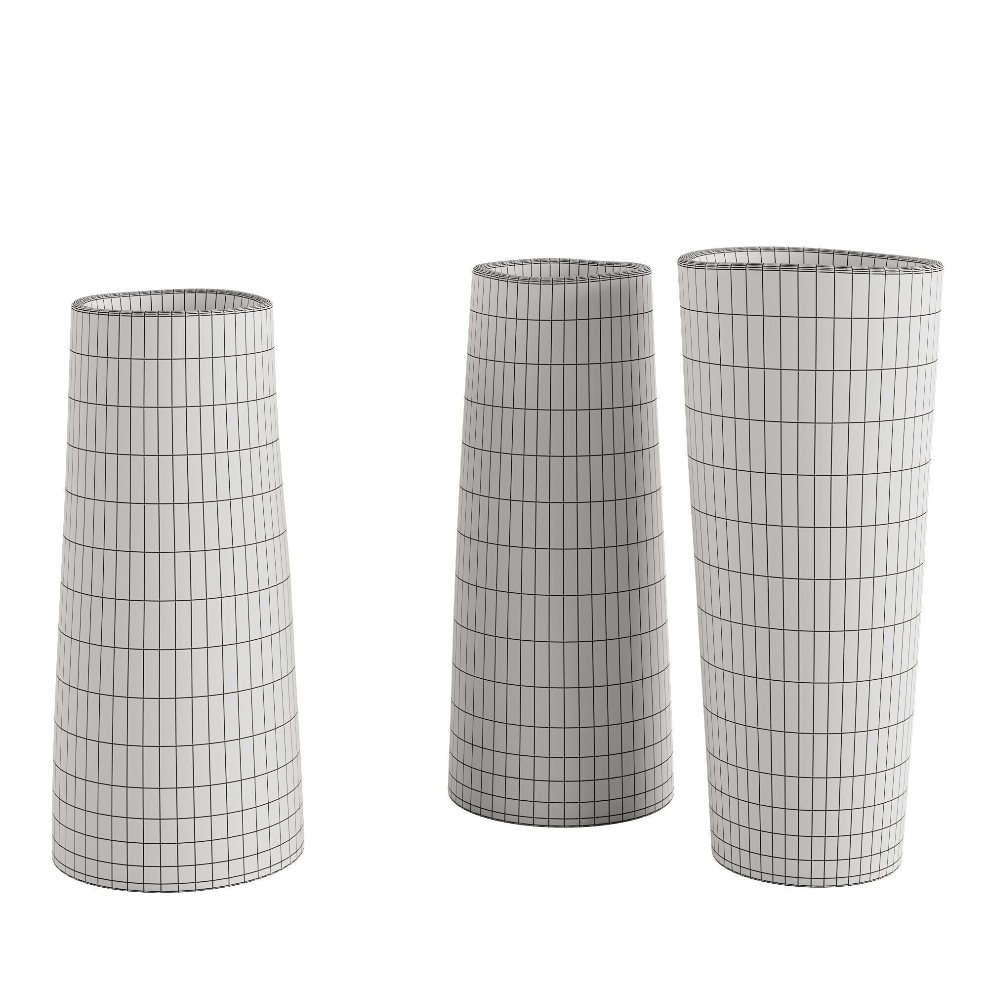 Lara Scobie ceramic vase set of 3 3D model_3