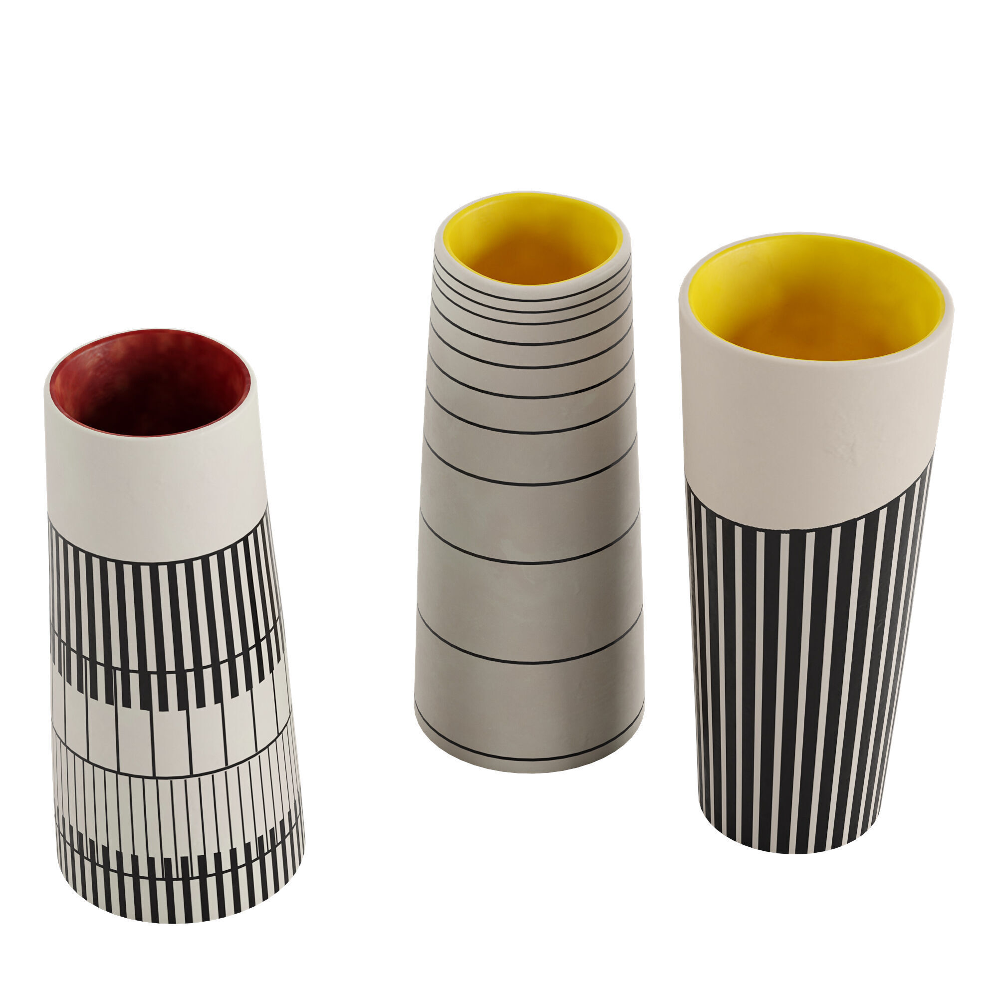 Lara Scobie ceramic vase set of 3 3D model_1