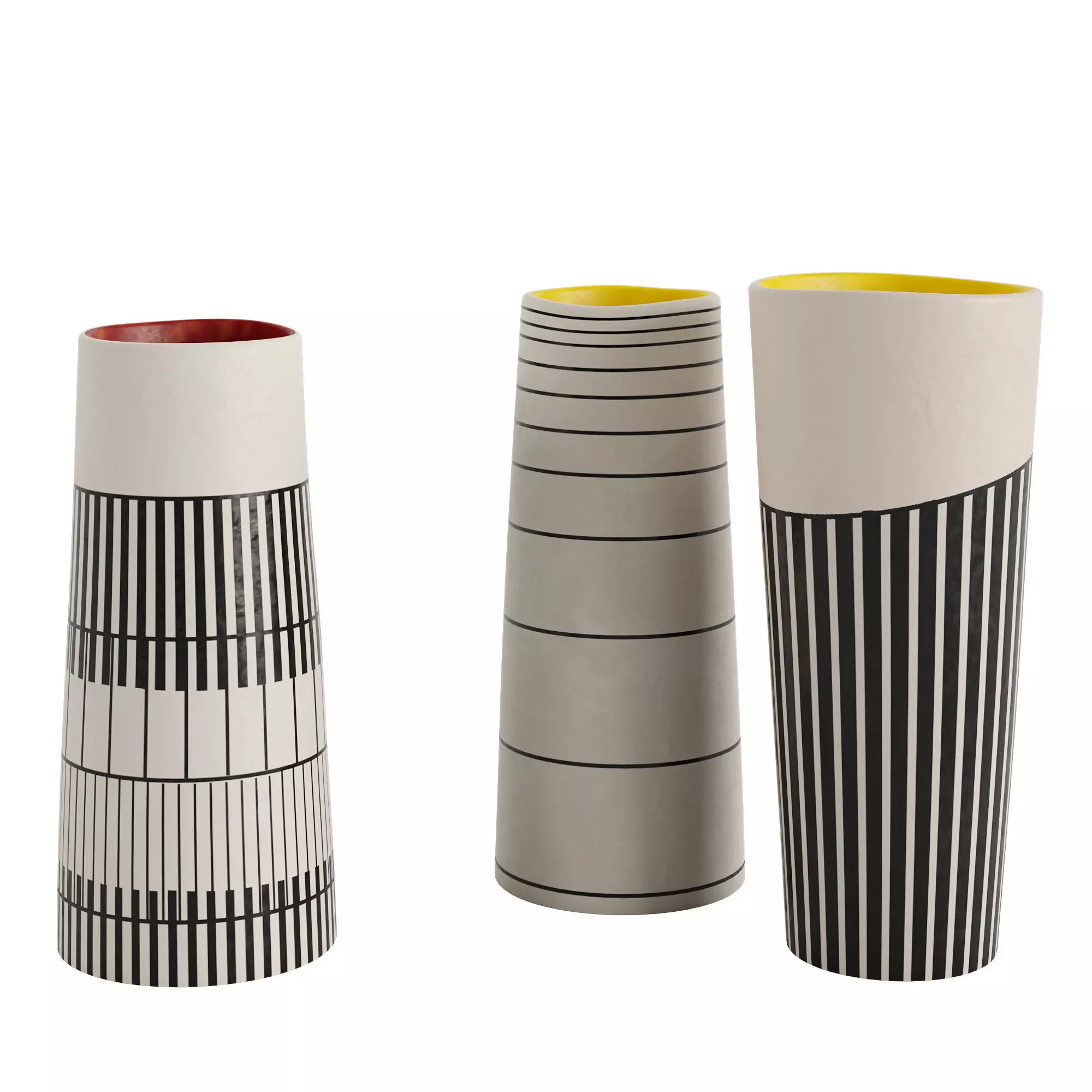 Lara Scobie ceramic vase set of 3 3D model_0