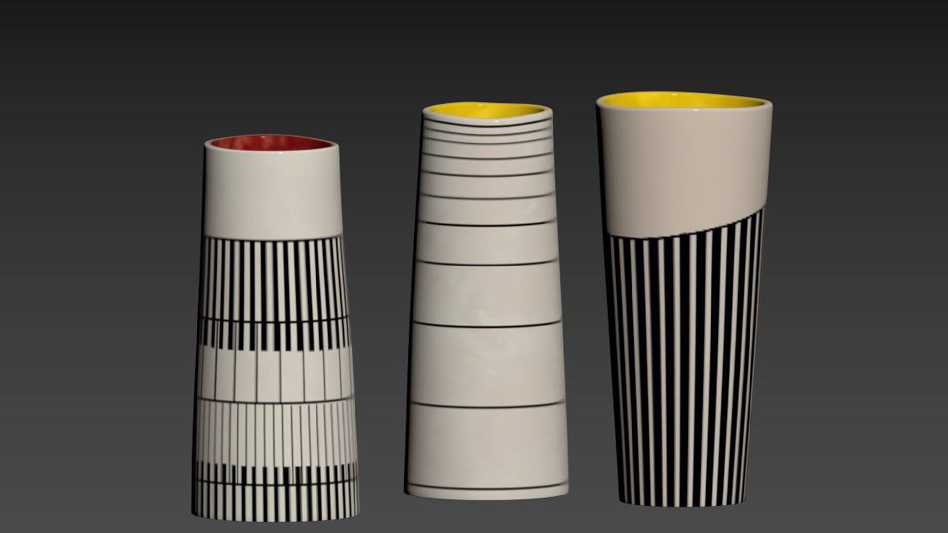 Lara Scobie ceramic vase set of 3 3D model_5