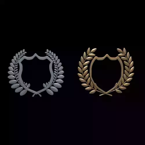 Shield Silhouette and Laurel Wreath  3D model