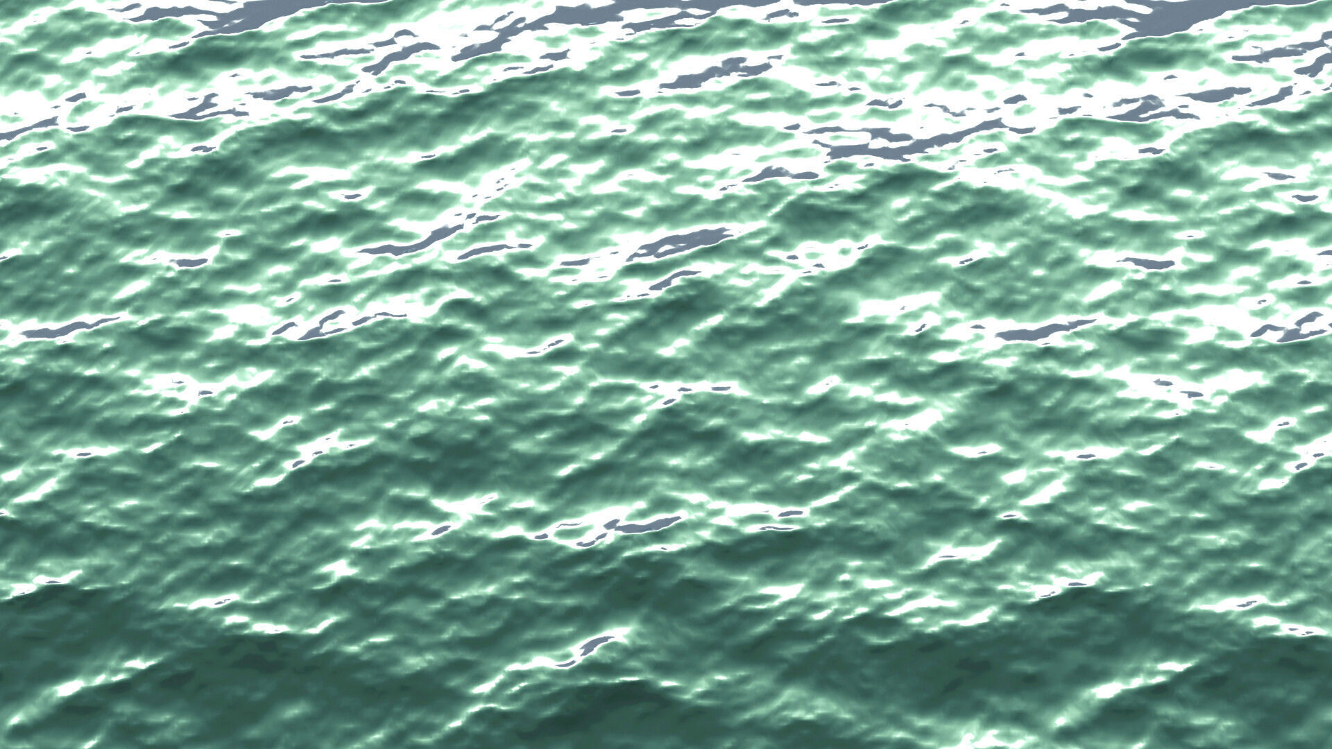 Animated Green Ocean Surface - sea wave with cyclic animation 3D model_3