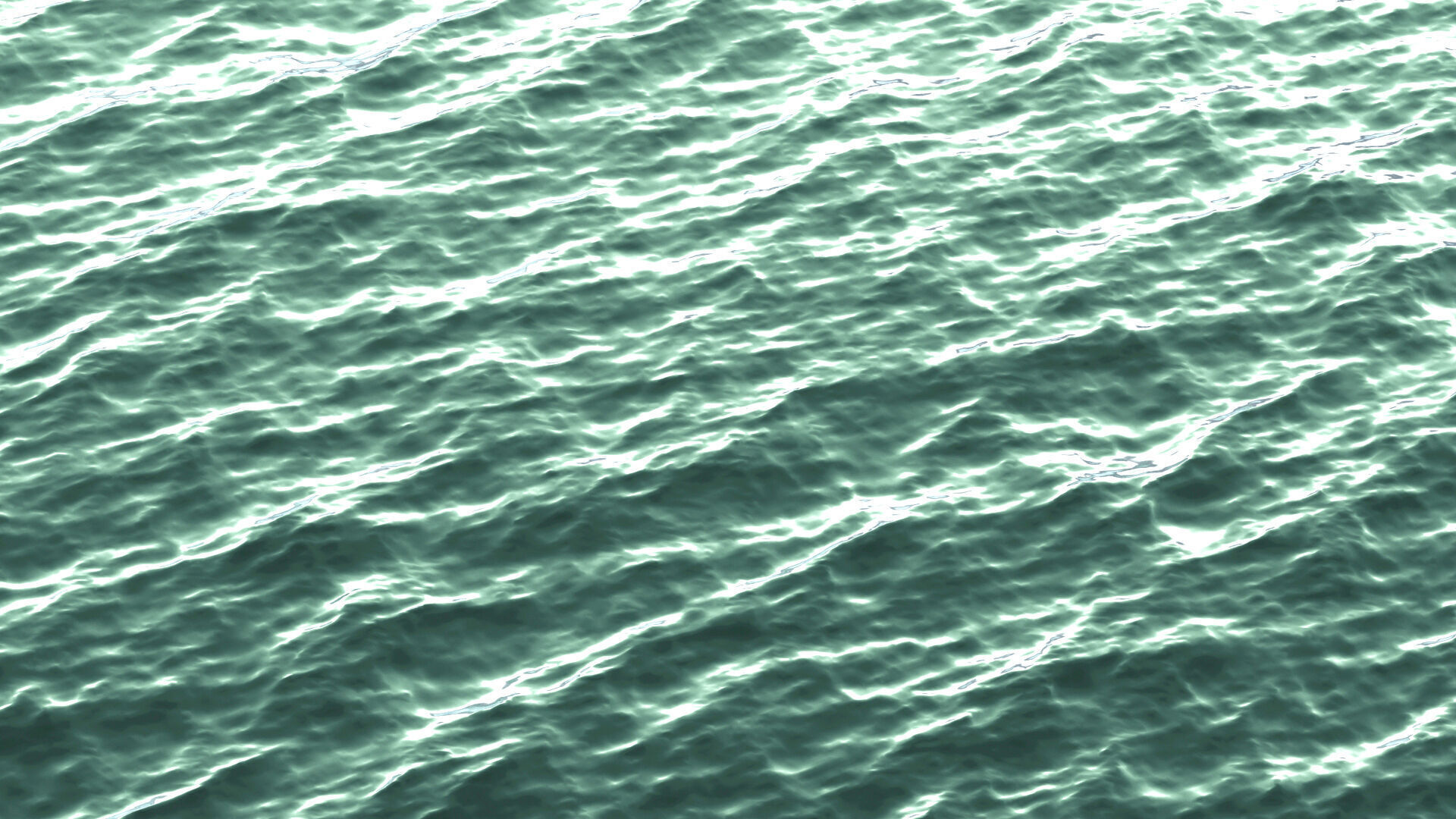 Animated Green Ocean Surface - sea wave with cyclic animation 3D model_1