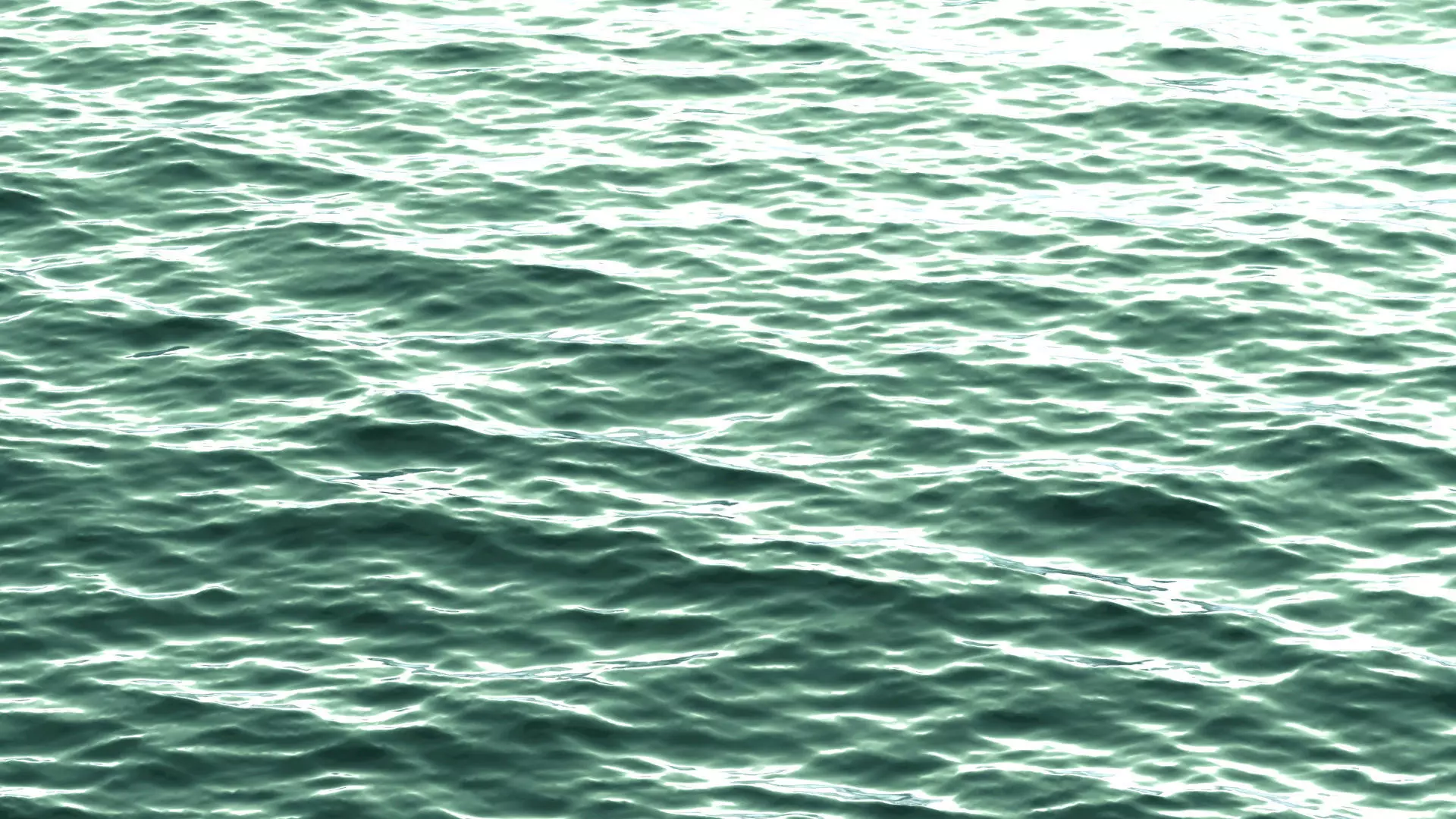 Animated Green Ocean Surface - sea wave with cyclic animation 3D model_0
