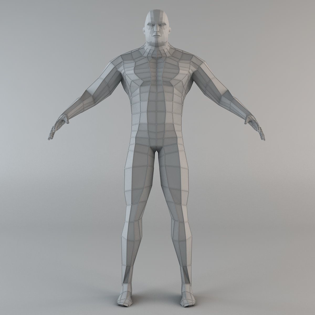 Futuristic Male Human Game Character Low-poly 3D model_9