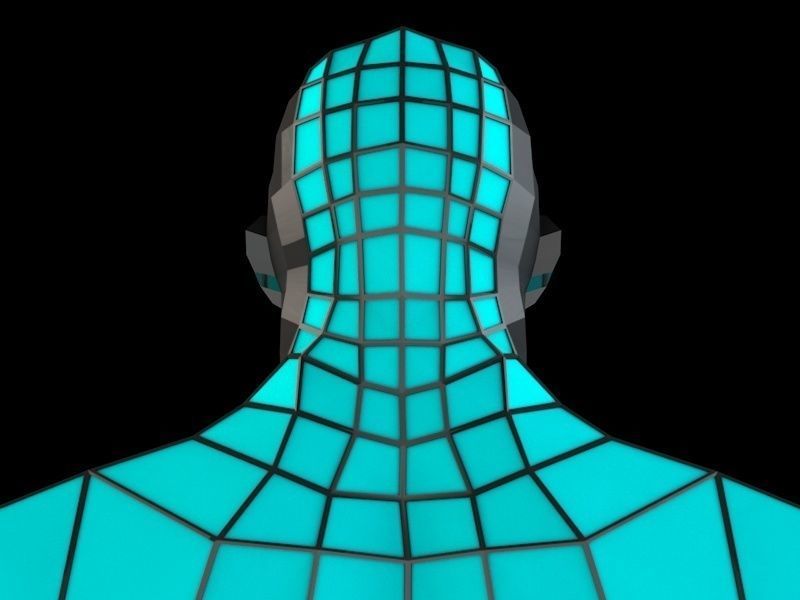 Futuristic Male Human Game Character Low-poly 3D model_3