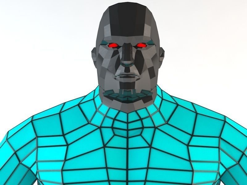 Futuristic Male Human Game Character Low-poly 3D model_2