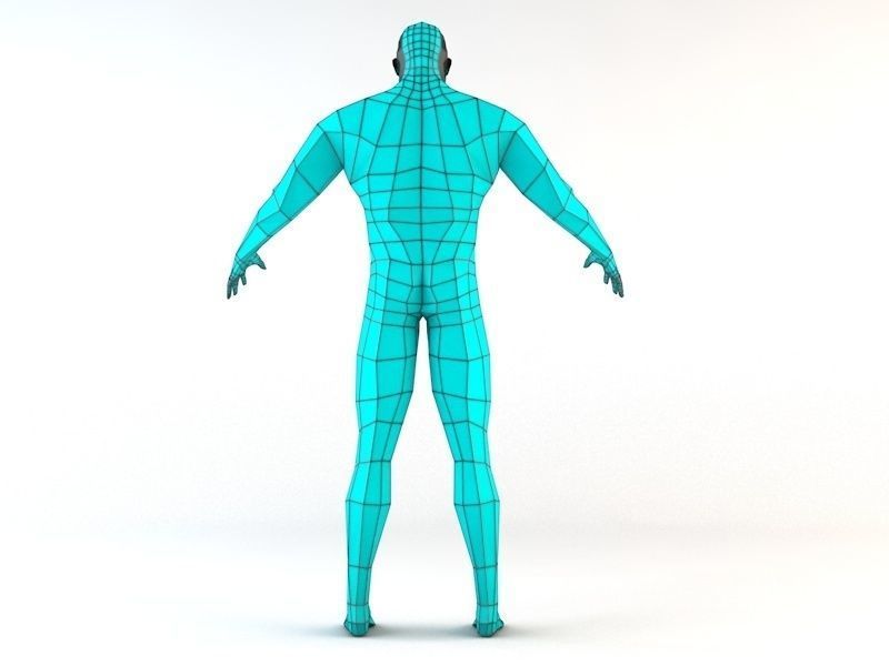 Futuristic Male Human Game Character Low-poly 3D model_1