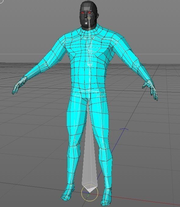 Futuristic Male Human Game Character Low-poly 3D model_14