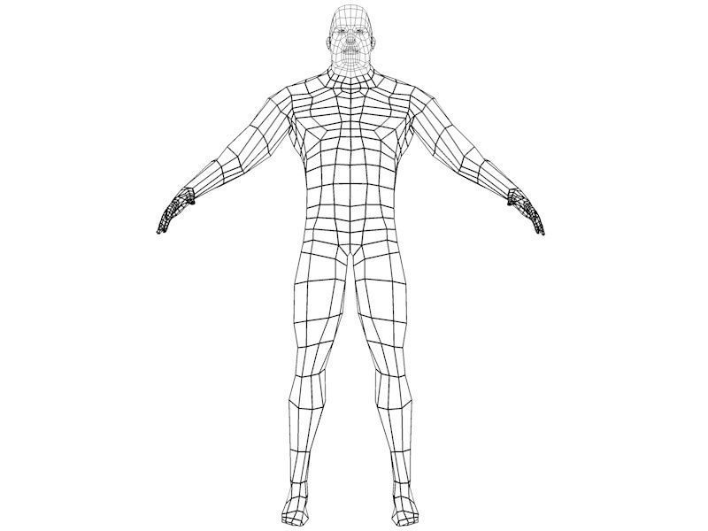 Futuristic Male Human Game Character Low-poly 3D model_11