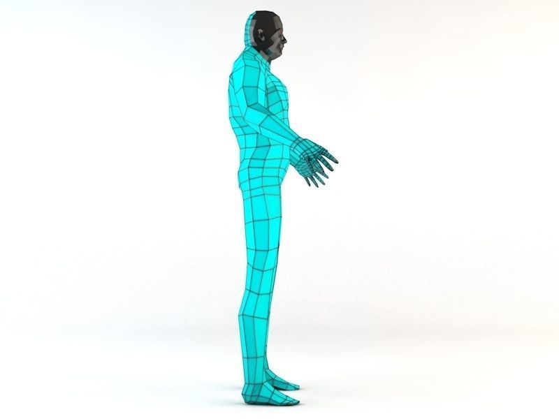 Futuristic Male Human Game Character Low-poly 3D model_6
