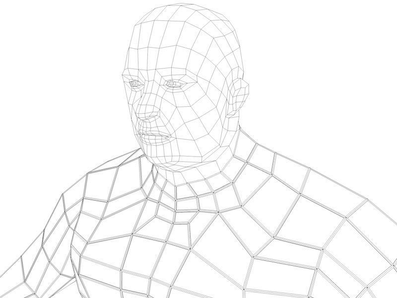 Futuristic Male Human Game Character Low-poly 3D model_10