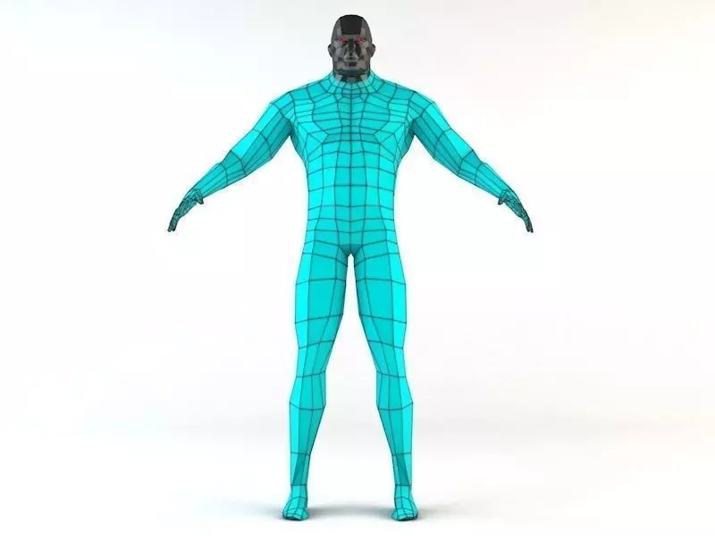 Futuristic Male Human Game Character Low-poly 3D model_0