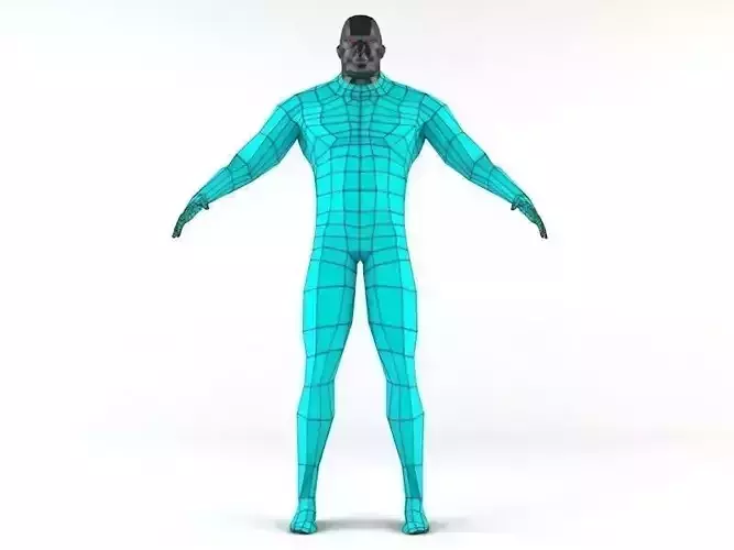 Futuristic Male Human Game Character Low-poly 3D model