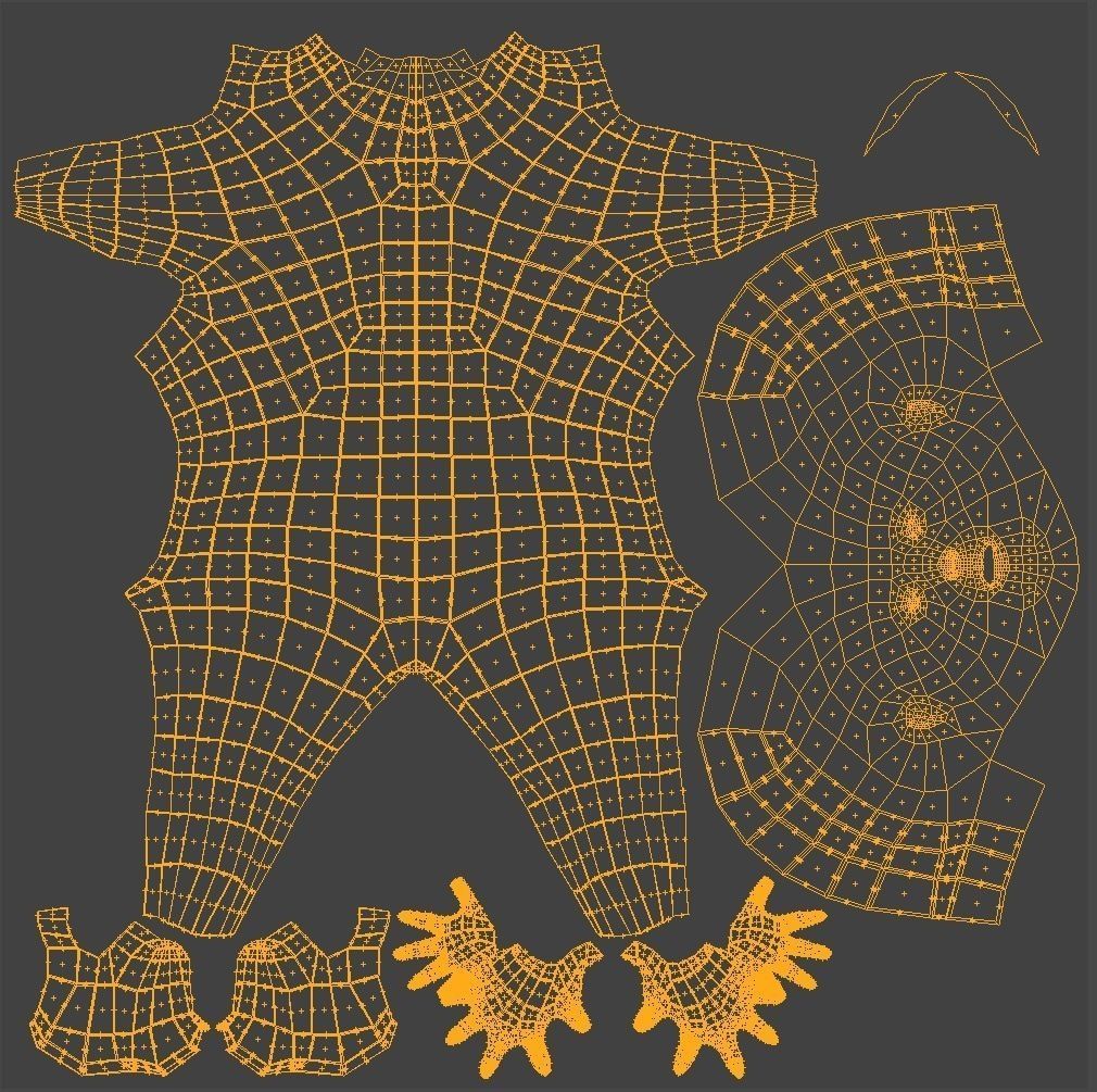 Futuristic Male Human Game Character Low-poly 3D model_15