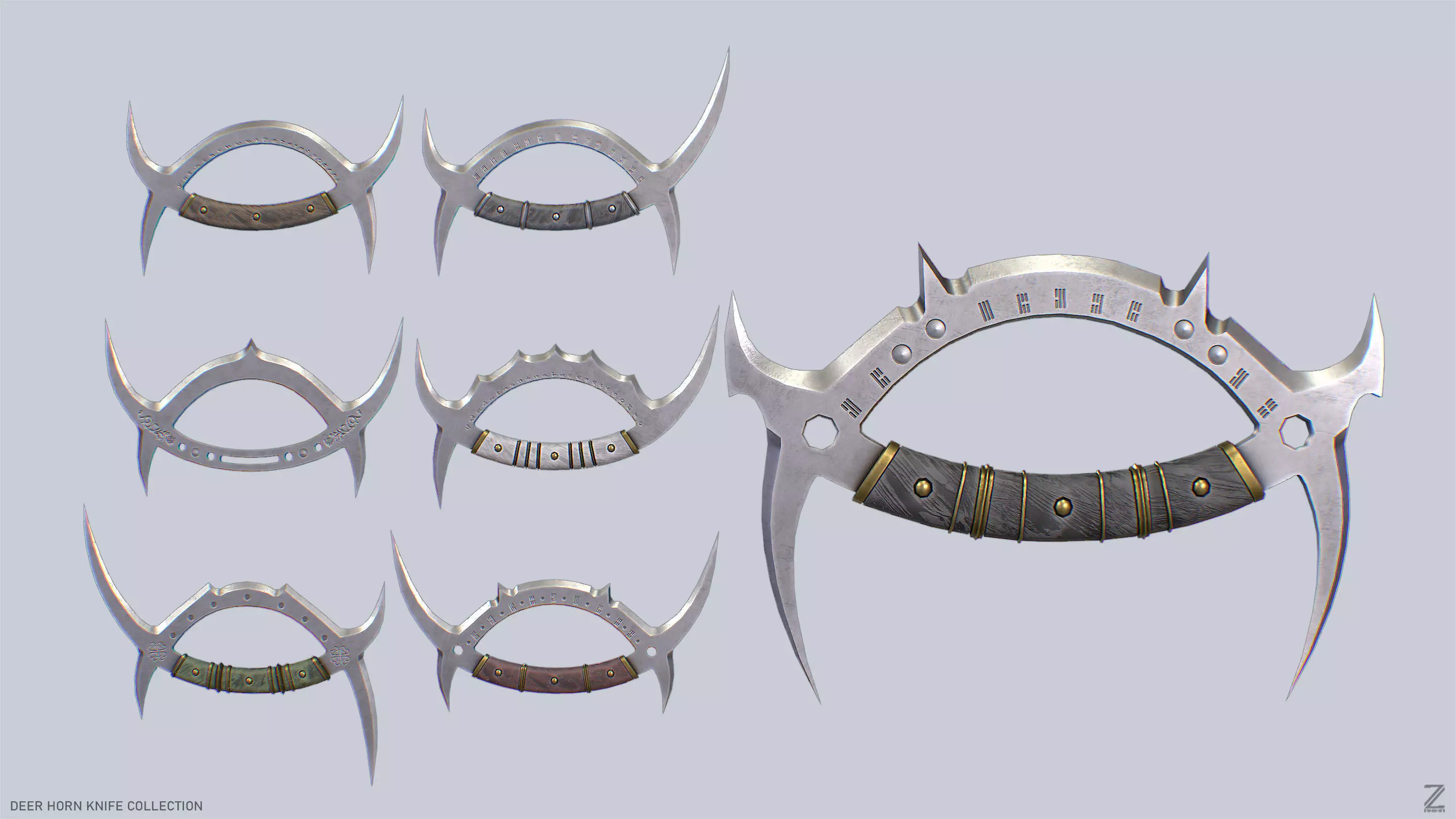 Deer horn knife collection _0