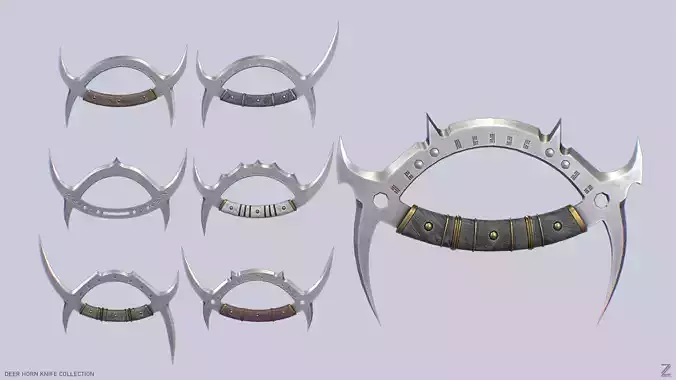 Deer horn knife collection  Deer horn knife collection