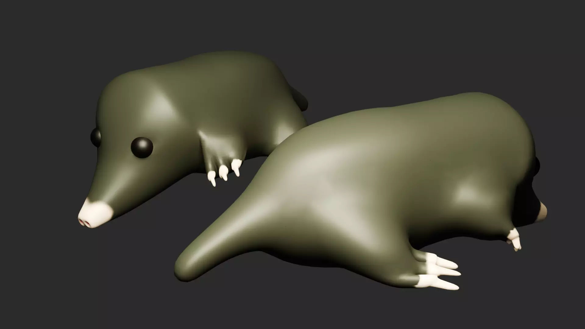 3d low poly mole digging and walking Low-poly 3D model