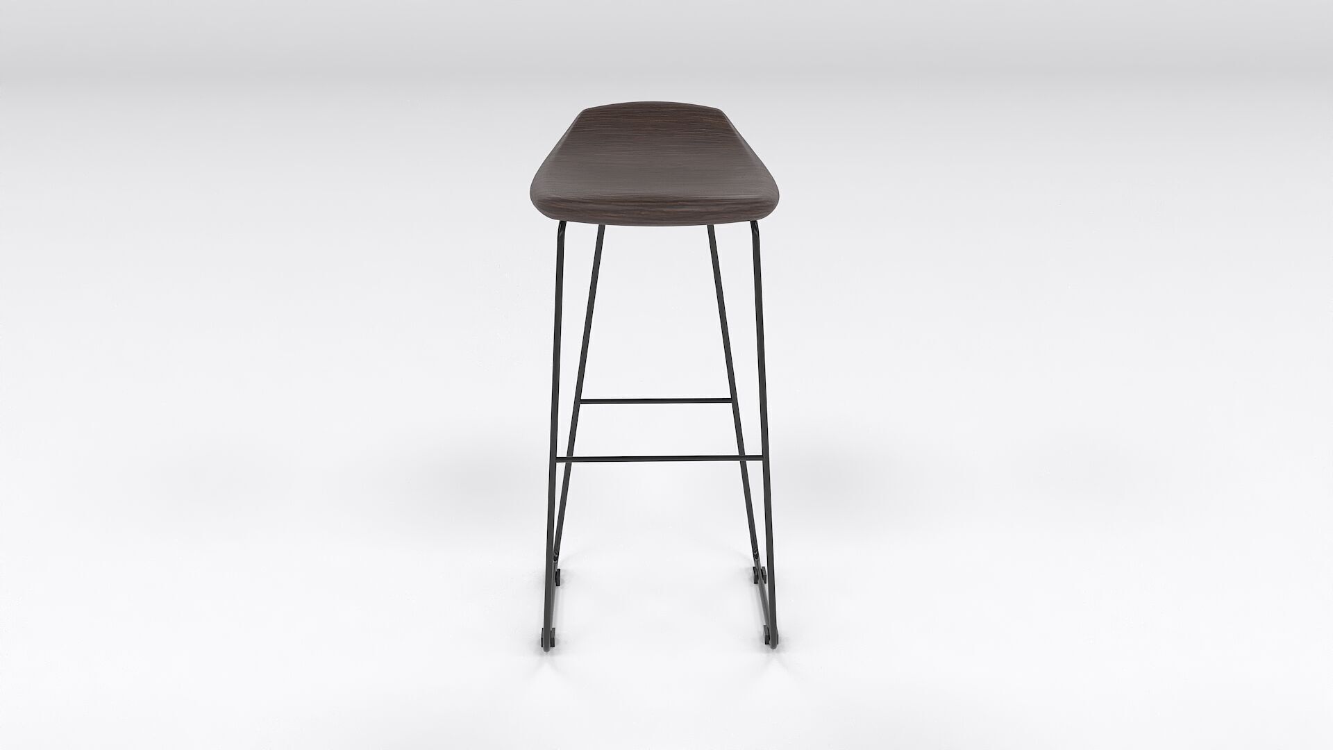 Wooden Bar Stool 3D Model Low-poly 3D model_2
