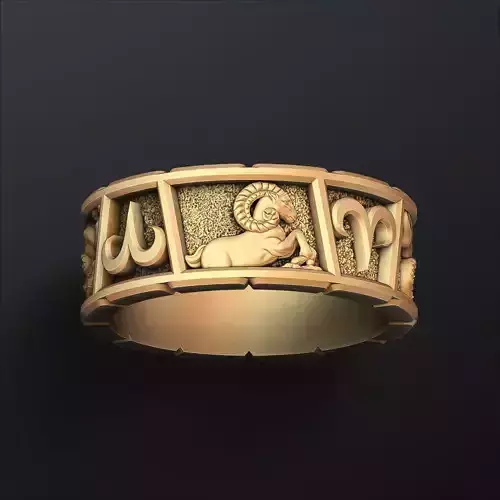 Horoscope Aries Ring v2 3D print model