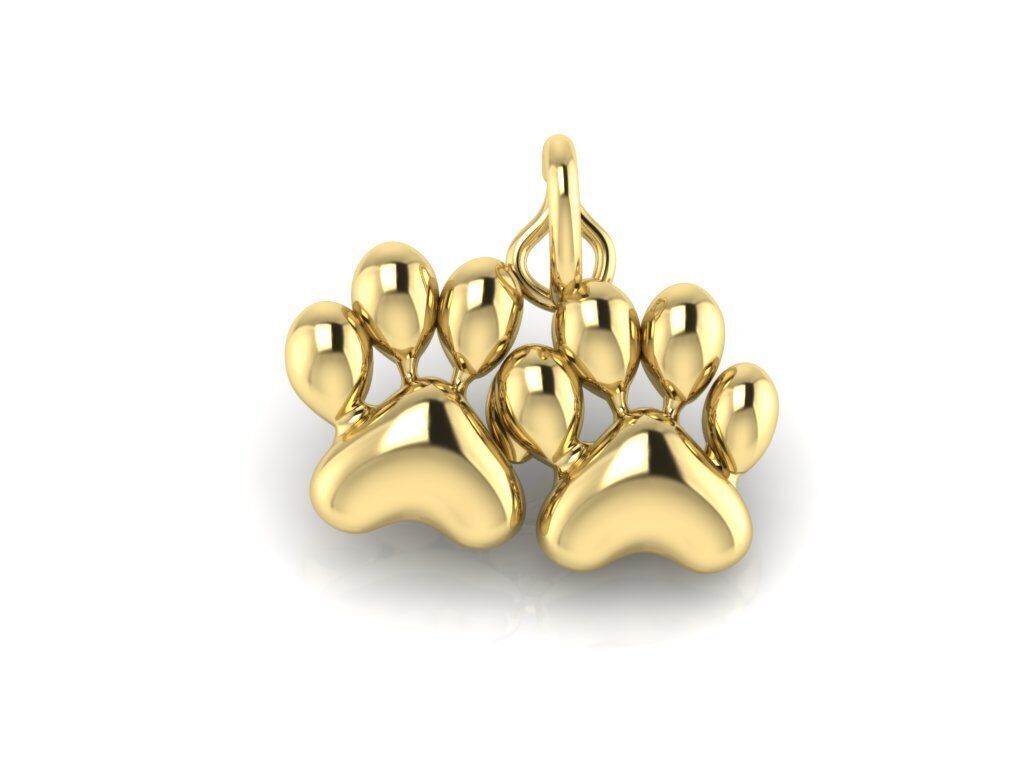 Paw Pendant 3D print model_2