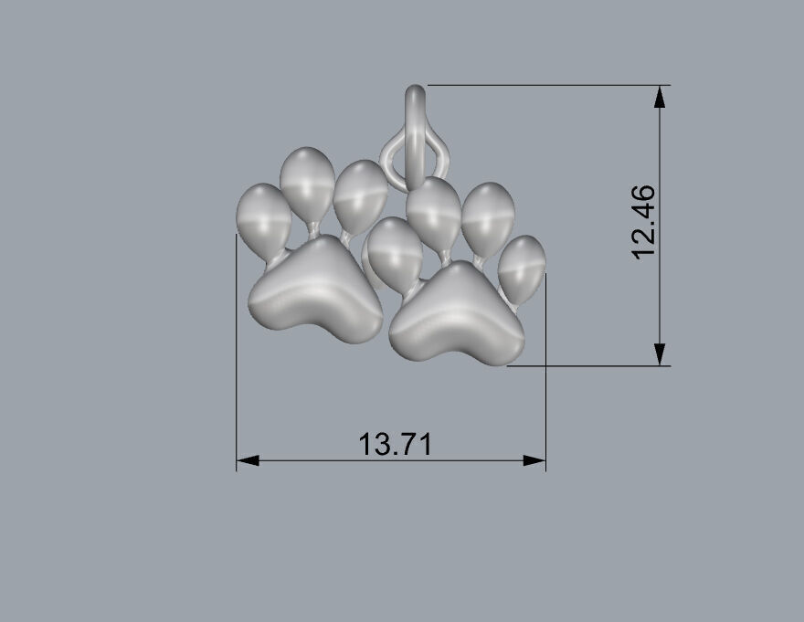 Paw Pendant 3D print model_6
