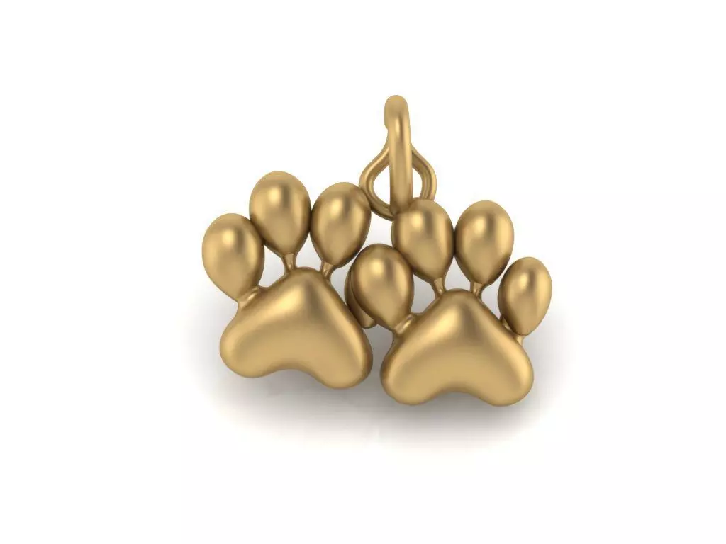 Paw Pendant 3D print model_0